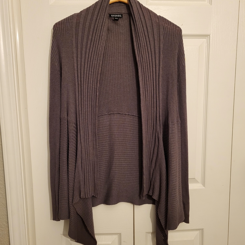 George Women's Charcoal Open Front Cardigan